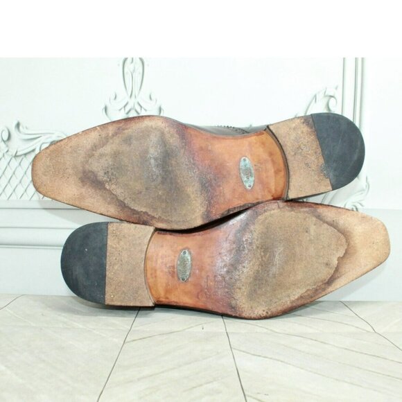 Cabani Brown Leather Lace Up Cap Toe Oxford Dress Shoes Size Eu 44 US 10.5 - Picture 8 of 9